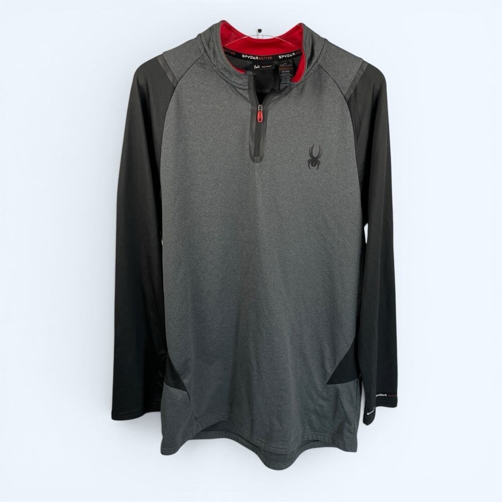 Spyder Active ProWeb Men's Pullover Quarter-Zip Black Red XL